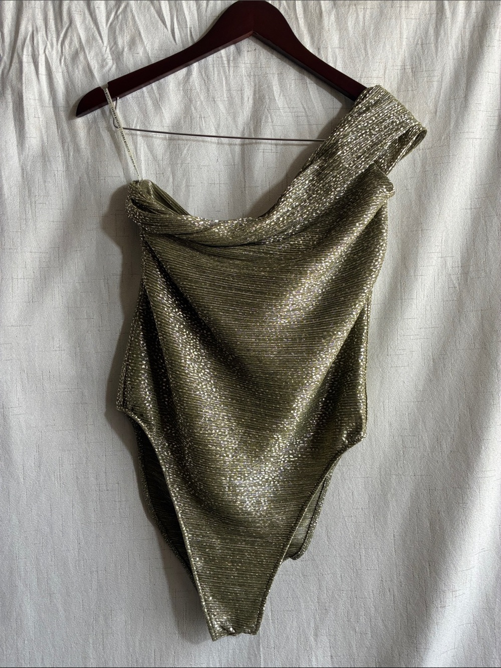 Sabina Musayev Olive Metallic Knit Dress